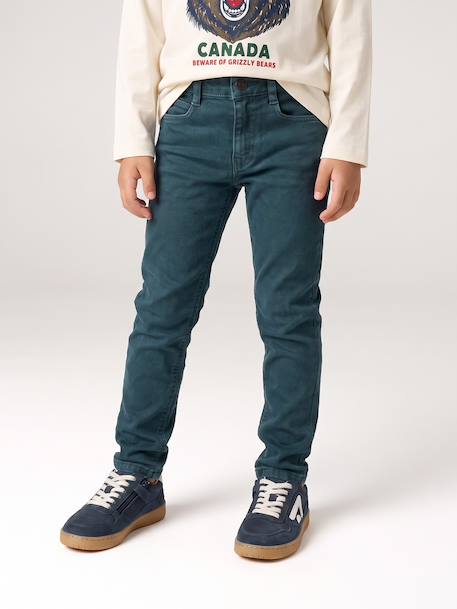 Gekleurde slim fit MorphologiK MEDIUM jongens beige+klei+nachtblauw+petrolblauw+roest+terracottategel+zwart - vertbaudet enfant 