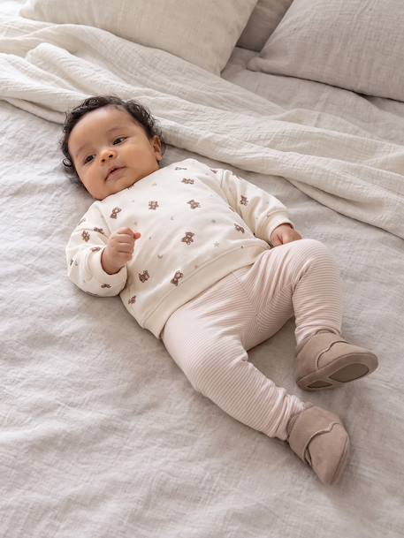 2-delige babyset met sweater en broek ecru - vertbaudet enfant 