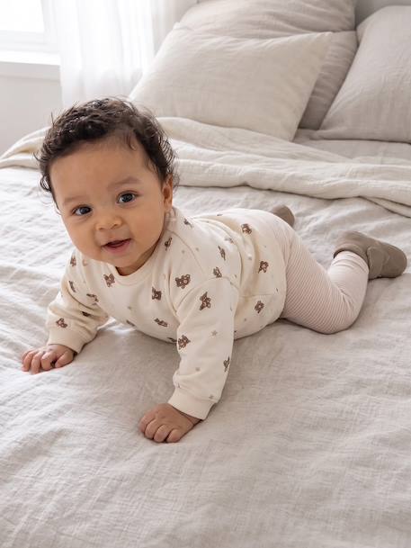 2-delige babyset met sweater en broek ecru - vertbaudet enfant 