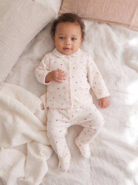 Lot de 2 pyjamas bébé fille rose poudré - vertbaudet enfant 