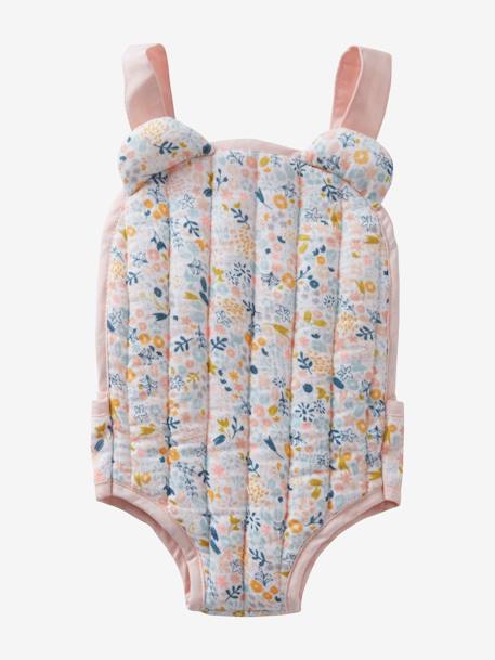 Porte-poupon en gaze de coton beige+rose - vertbaudet enfant 