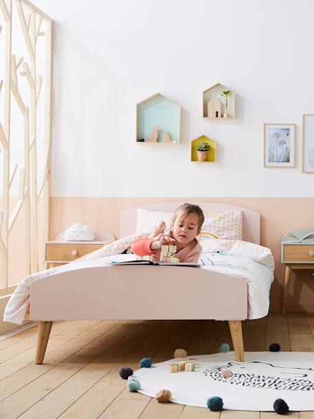 Kinderbed CONFETTI roze+Wit/hout - vertbaudet enfant 