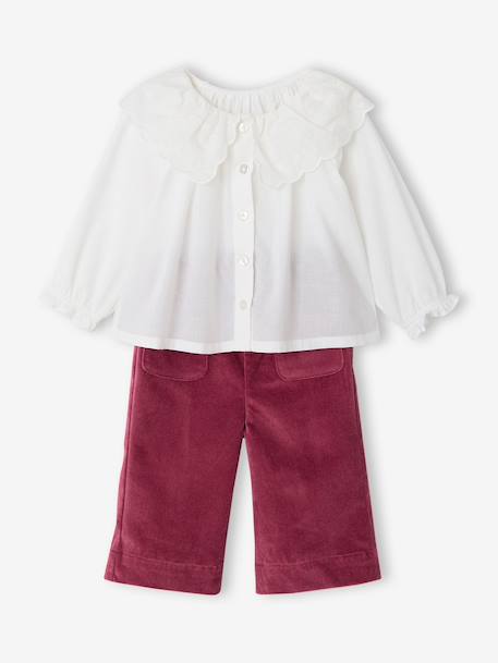 Ensemble blouse pantalon bébé fille framboise - vertbaudet enfant 