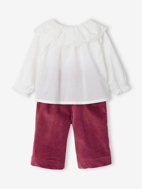 Ensemble blouse pantalon bébé fille framboise - vertbaudet enfant 