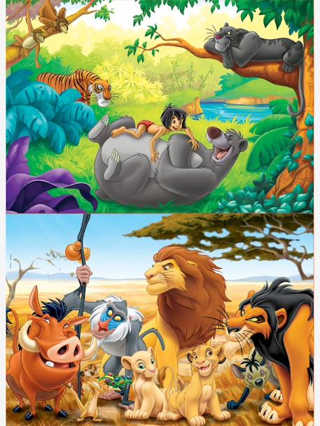 Set met 2 houten puzzels Disney® Animal Friends Leeuwenkoning + Het jungleboek EDUCA BUNT - vertbaudet enfant 