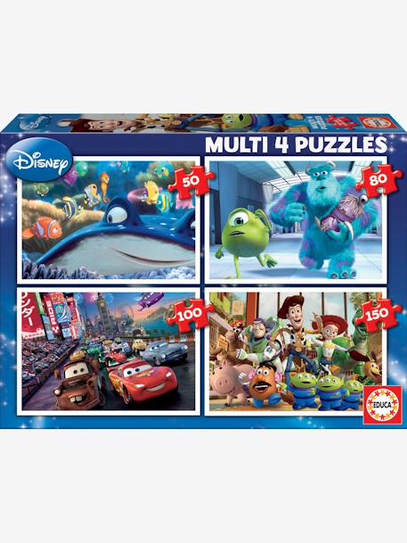 Lot de 4 puzzles progressifs 50 à 150 pièces Multi 4 Disney® Pixar EDUCA BLEU - vertbaudet enfant 