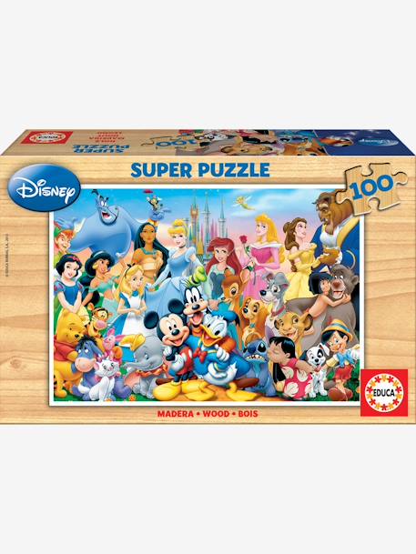 Houten puzzel van 100 stukjes De wonderlijke wereld van Disney® EDUCA blauw - vertbaudet enfant 