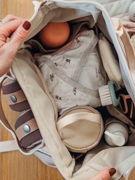 Sac à dos à langer Wellington beige chiné+Bleu marine+marron+marron imprimé - vertbaudet enfant 