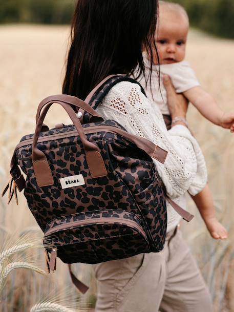 Luierrugzak BEABA Wellington bruin+bruin, bedrukt+gemêleerd beige+Marineblauw - vertbaudet enfant 