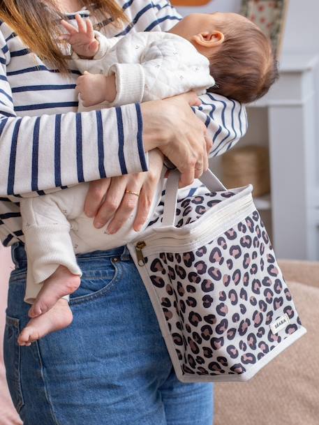 Pochette repas isotherme beige imprimé+Bleu marine / stripes+gris perle+marron imprimé+rose+Terracotta+vert sauge - vertbaudet enfant 