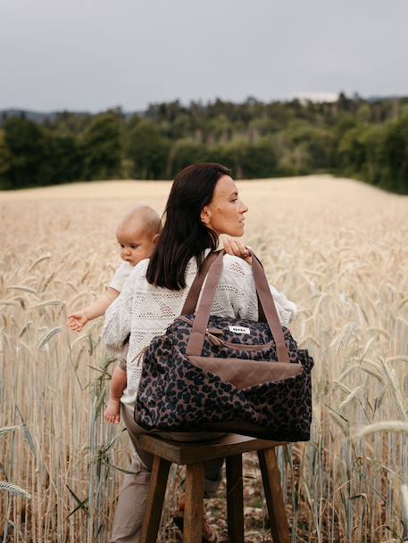 Sac à langer Sydney II beige imprimé+marron imprimé+vert sauge - vertbaudet enfant 