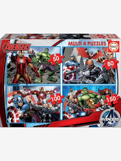 Lot de 4 puzzles progressifs 50 à 150 pièces Multi 4 Marvel Avengers ROUGE - vertbaudet enfant 