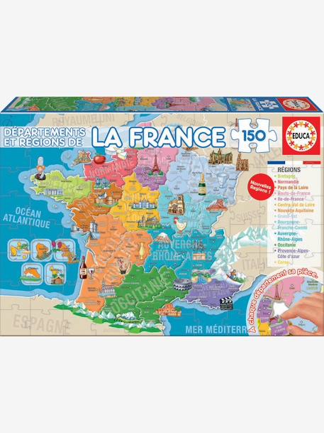 Puzzle 150 pièces Départements et régions de France EDUCA BLEU - vertbaudet enfant 