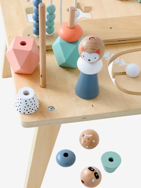 Table D'Activité Bébé En Bois - Table Éveil Multijeu Éducative 44,5 Cm - Apprentissage Ludique Enfant