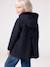 Manteau fille à capuche drap de laine beige chiné+marine - vertbaudet enfant 