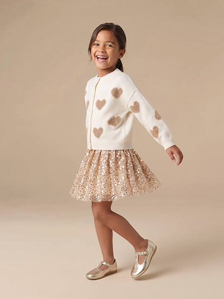 Jupe fille à sequins doré - vertbaudet enfant 