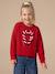 Kerstcadeauverpakking 'Renne' jacquard trui + 2 scrunchies voor meisjes ecru+lichtroze+rood - vertbaudet enfant 
