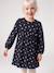 Jersey jurk met lange mouwen meisje ecru+marineblauw - vertbaudet enfant 