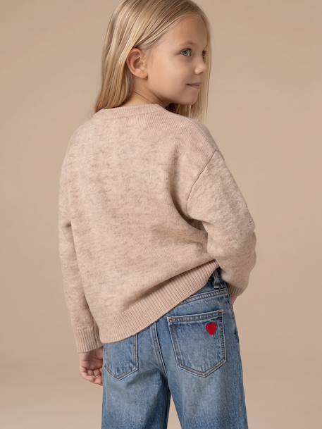 Gilet fille manches longues beige - vertbaudet enfant 