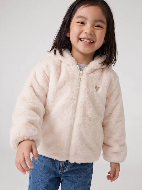 Manteau court fille écru - vertbaudet enfant 