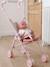 Grande poussette canne pour poupon écru+noir+rose - vertbaudet enfant 