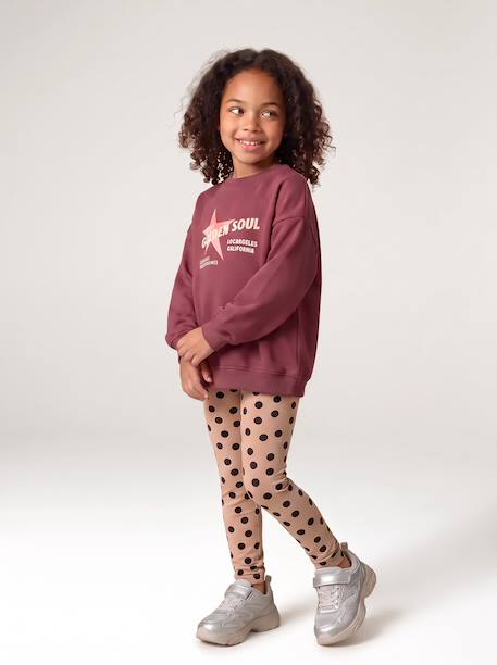Ensemble sweat et legging fille violine - vertbaudet enfant 