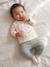 Newborn wikkelshirt met lange mouwen cappuccino+ecru+saliegroen - vertbaudet enfant 