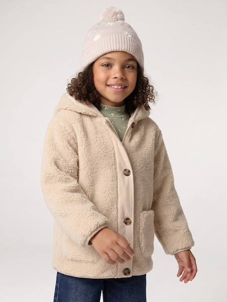 Manteau fille à capuche écru - vertbaudet enfant 