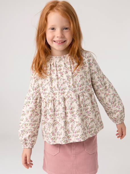 Blouse fille anthracite+vanille - vertbaudet enfant 