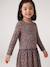 Meisjesjurk met print antraciet+beige (poederkleur)+rozen - vertbaudet enfant 