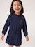 Robe courte à capuche fille gris chiné+marine+vert - vertbaudet enfant 