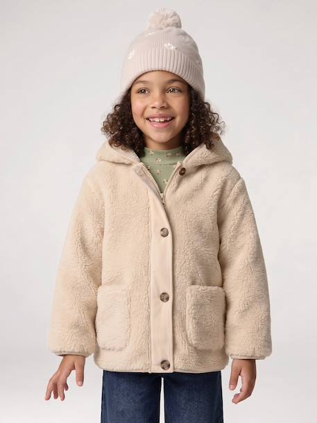 Manteau fille à capuche écru - vertbaudet enfant 