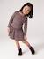 Robe imprimée fille manches longues anthracite+beige poudré+rose - vertbaudet enfant 