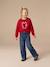 Wijde meisjesjeans met rafels aan de onderkant donkerblauw+gebleekt denim+grijs+stone - vertbaudet enfant 