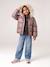 Donsjack met capuchon voor meisjes met fleece voering goud+roze (poederkleur)+zachtpaars - vertbaudet enfant 