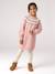 Robe fille manches longues camel+rose poudré+vert sauge - vertbaudet enfant 