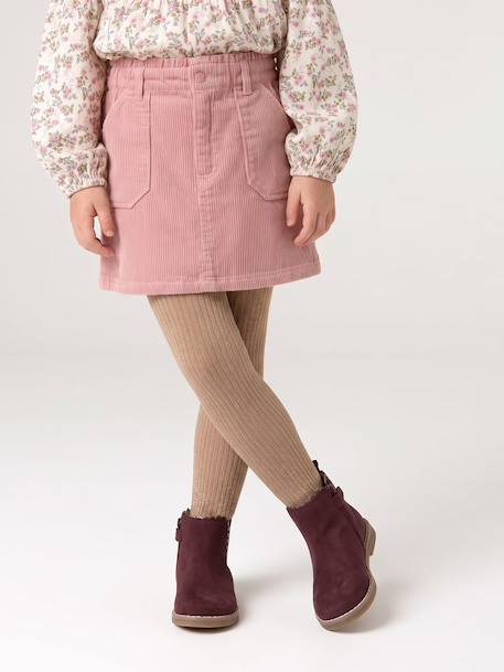 Skort voor meisjes kameel+marineblauw+zachtpaars - vertbaudet enfant 