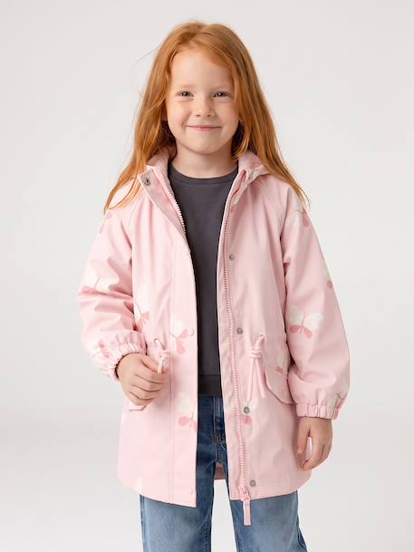 Ciré fille à capuche motifs magiques bleu ciel+blush+rose+rose pâle+sauge imprimé - vertbaudet enfant 