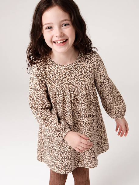 Robe manches longues fille écru+marine - vertbaudet enfant 