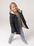 Romantische parka met capuchon voor meisjes antraciet+groen - vertbaudet enfant 