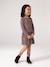Meisjesjurk met print antraciet+beige (poederkleur)+rozen - vertbaudet enfant 