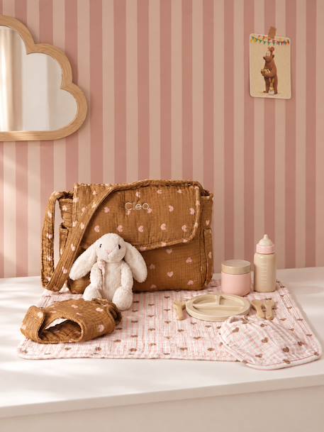 Personaliseerbare luiertas en toebehoren in hout FSC® PETITES FLEURS karamel - vertbaudet enfant 