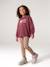 Sweatshirt en legging set meisje donkerpaars - vertbaudet enfant 