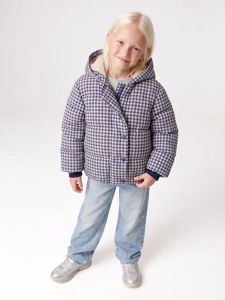 Doudoune à capuche fille bleu+marine - vertbaudet enfant 