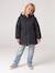 Romantische parka met capuchon voor meisjes antraciet+groen - vertbaudet enfant 