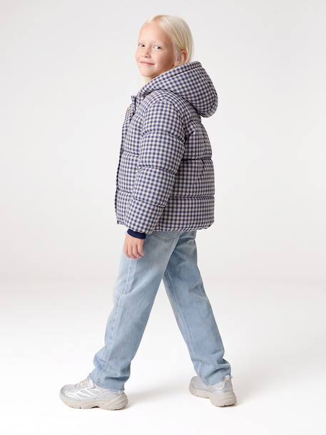 Doudoune à capuche fille bleu+marine - vertbaudet enfant 