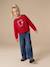 Wijde meisjesjeans met rafels aan de onderkant donkerblauw+gebleekt denim+grijs+stone - vertbaudet enfant 
