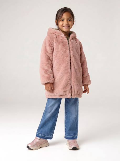 Omkeerbare meisjesparka kaki+marineblauw - vertbaudet enfant 
