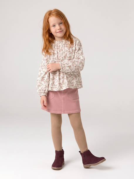 Blouse fille anthracite+vanille - vertbaudet enfant 