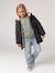 Romantische parka met capuchon voor meisjes antraciet+groen - vertbaudet enfant 